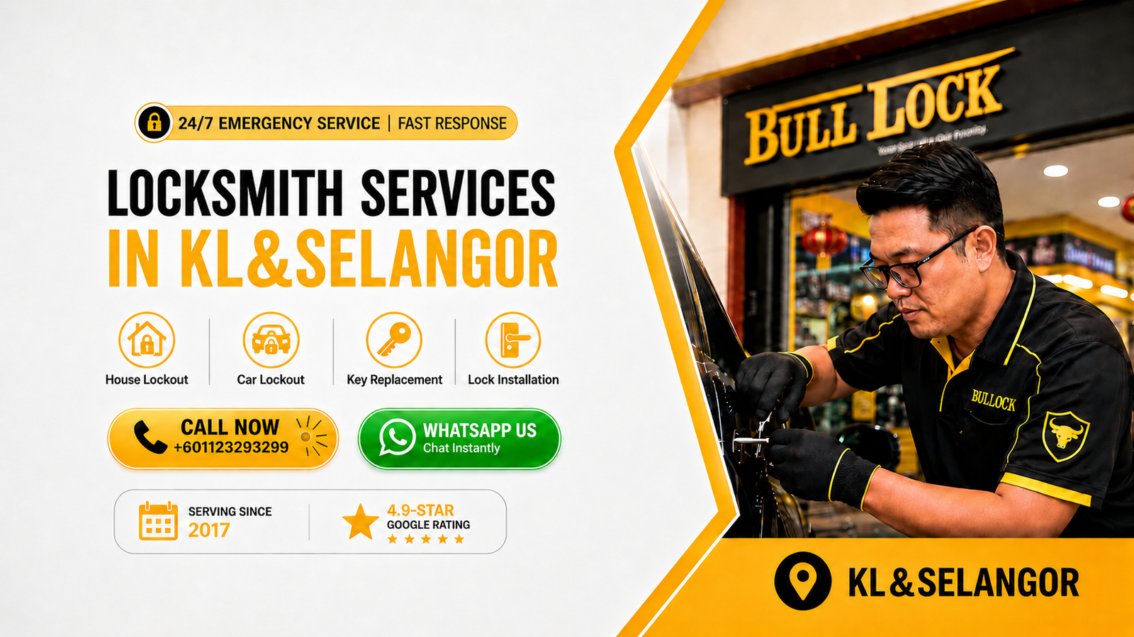 Bull Lock 24/7 emergency locksmith service